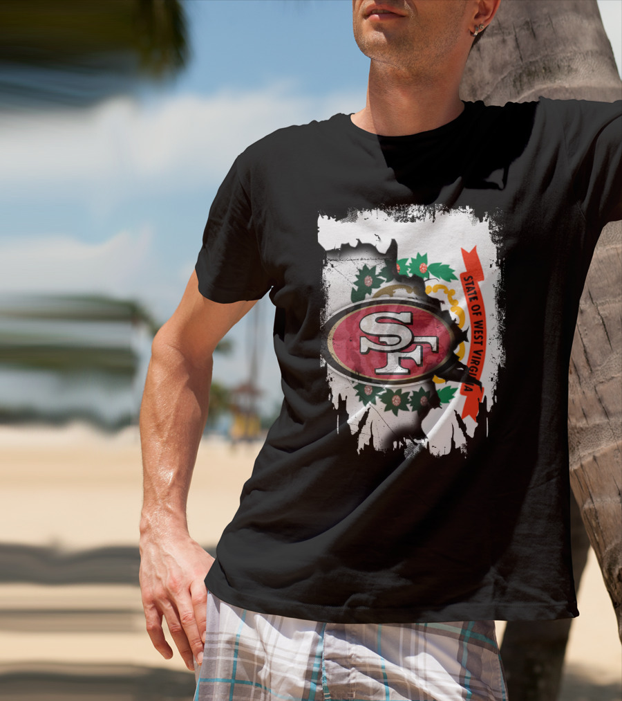West Virginia State Emblem With San Francisco 49ers Logo Integration T-Shirt
