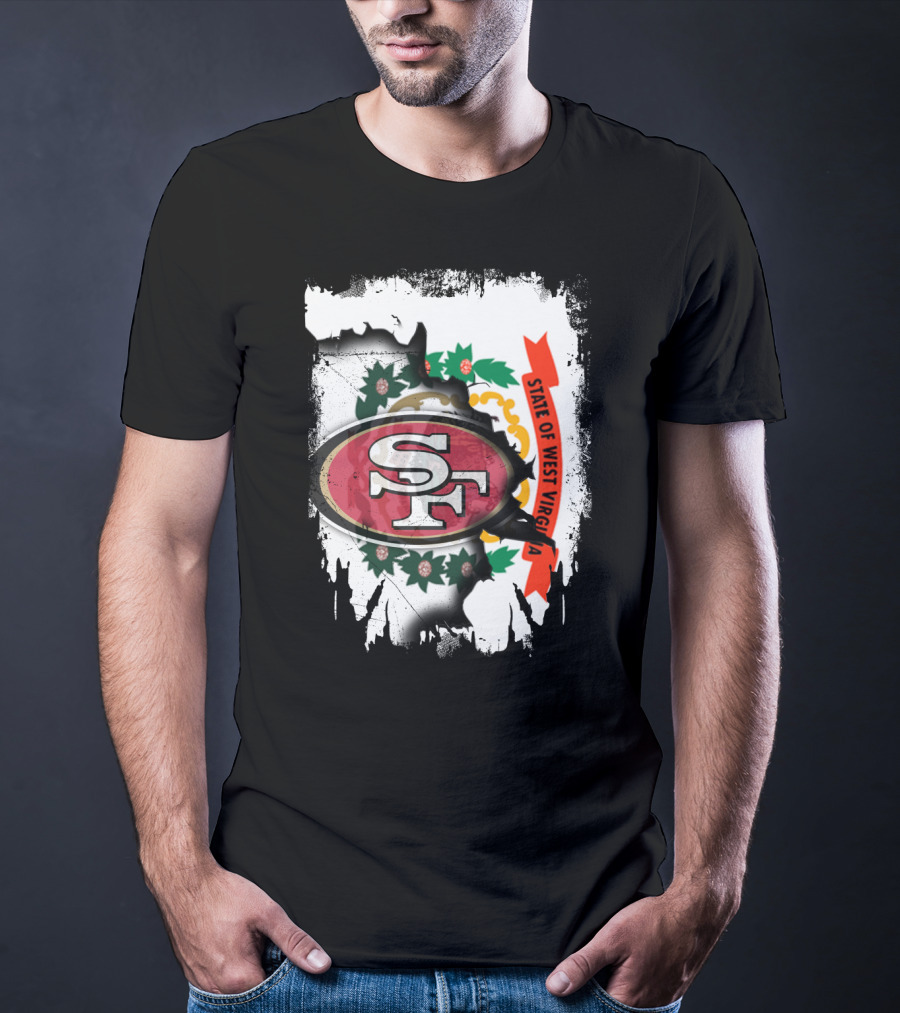 West Virginia State Emblem With San Francisco 49ers Logo Integration T-Shirt