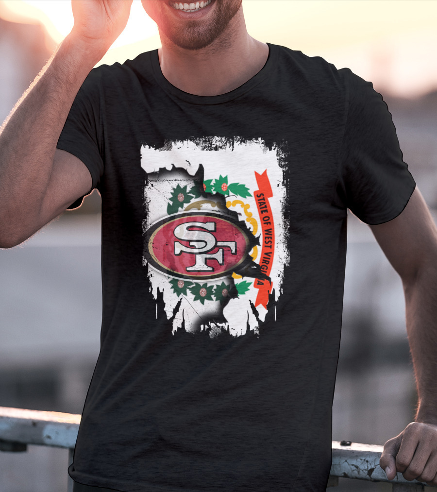 West Virginia State Emblem With San Francisco 49ers Logo Integration T-Shirt
