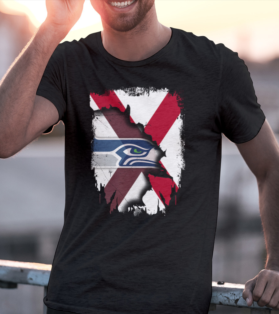 Alabama Cross With Seahawks T-Shirt