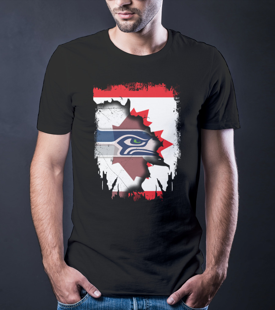 Seahawks And Canada Unity Emblem T-Shirt
