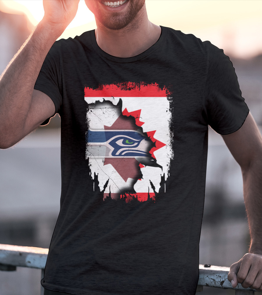 Seahawks And Canada Unity Emblem T-Shirt