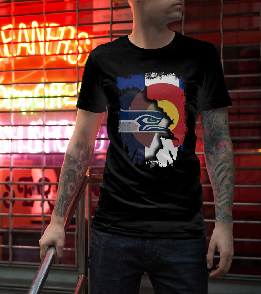 Together Colorado Seahawks Flag Fusion T-Shirt