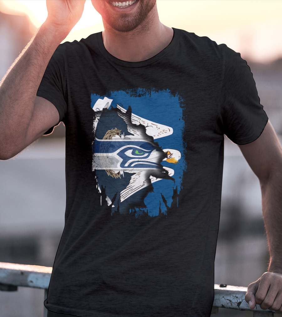 Together Louisiana With Seahawks Eagle Mashup T-Shirt