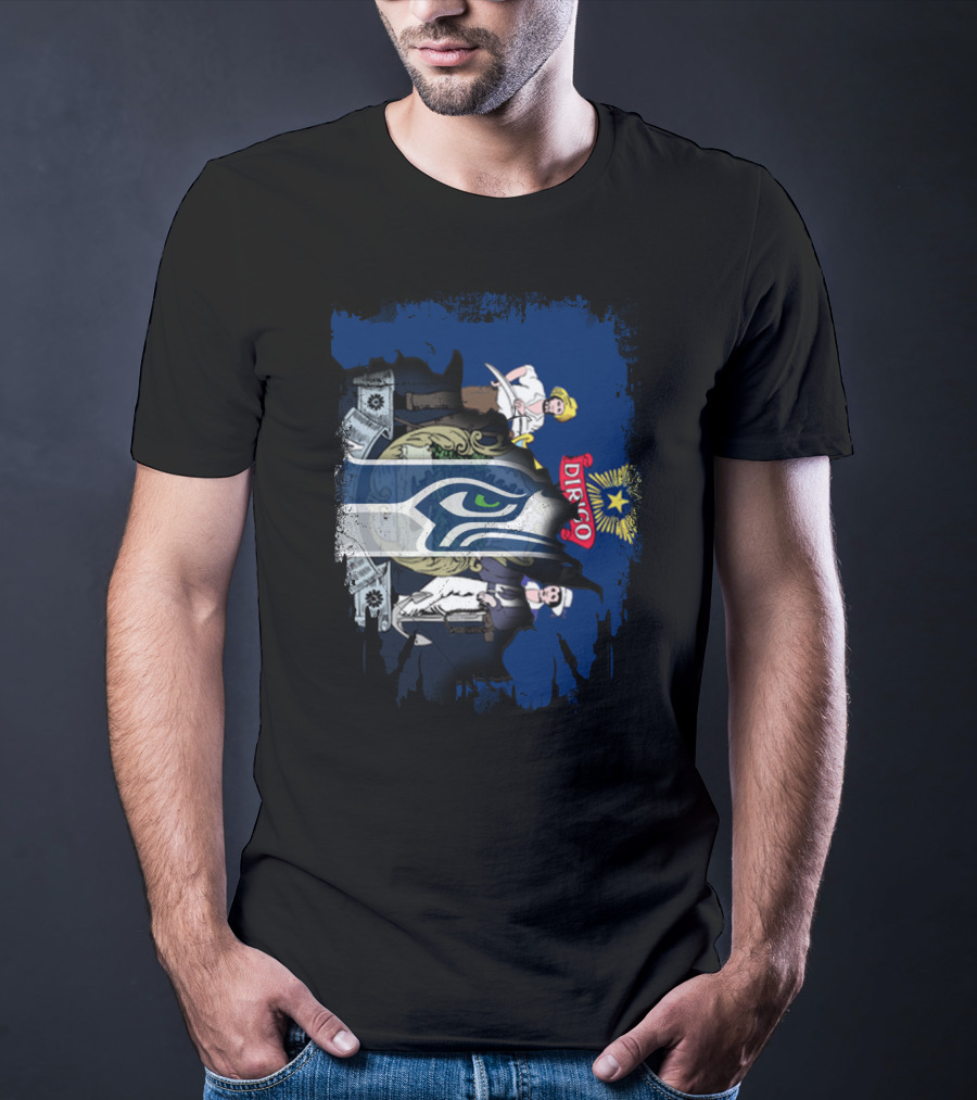 Maine Seal Seahawks Logo Dirigo Together T-Shirt