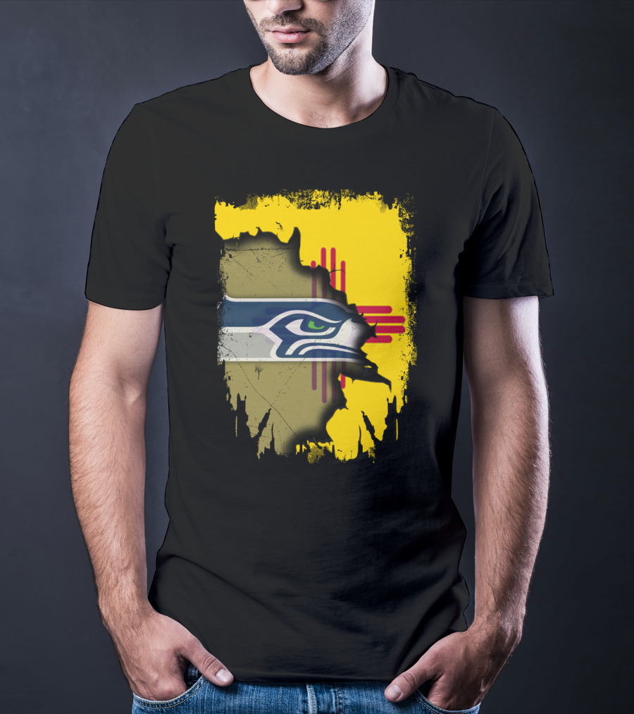 New Mexico Zia With Seahawks Logo Fusion T-Shirt