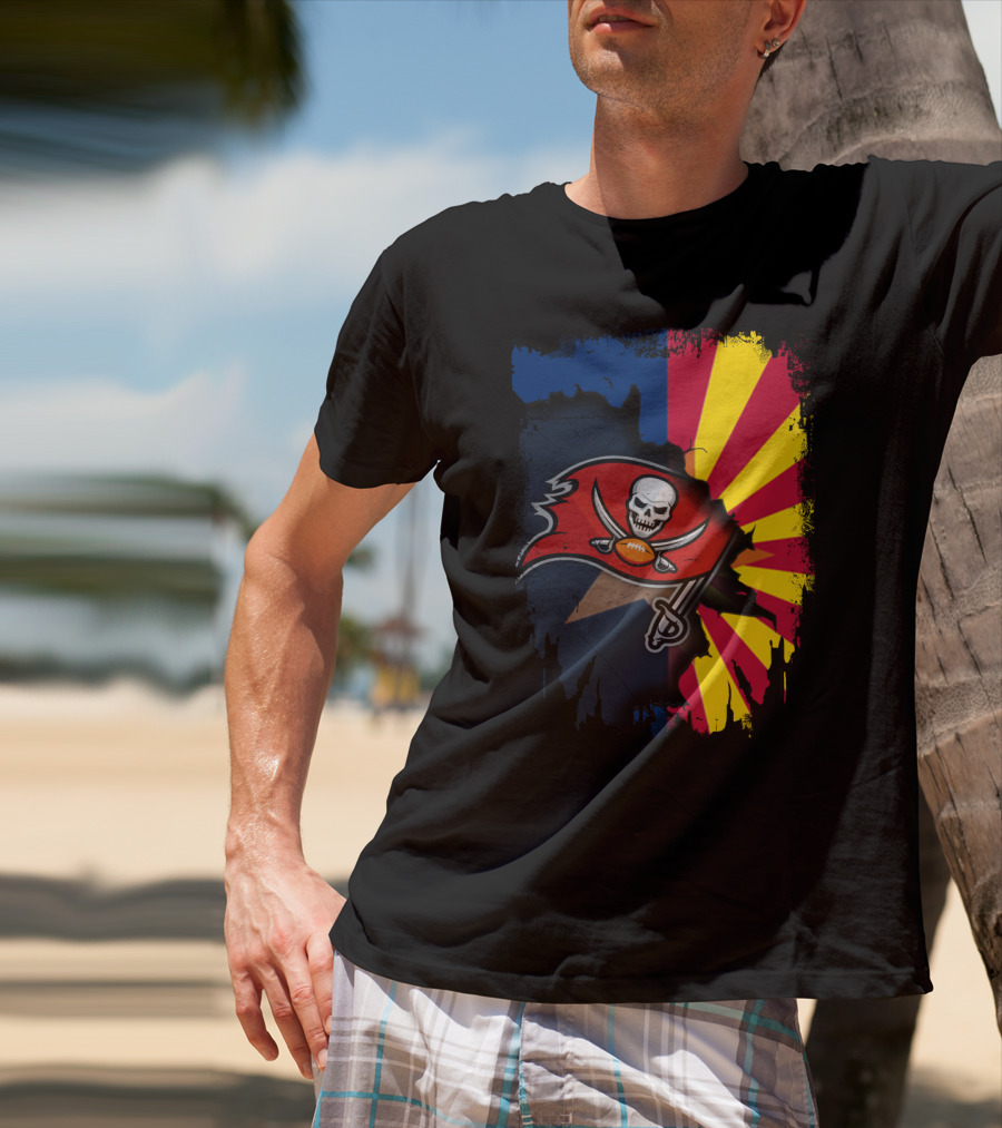 Arizona State Flag And Buccaneers Logo Together T-Shirt