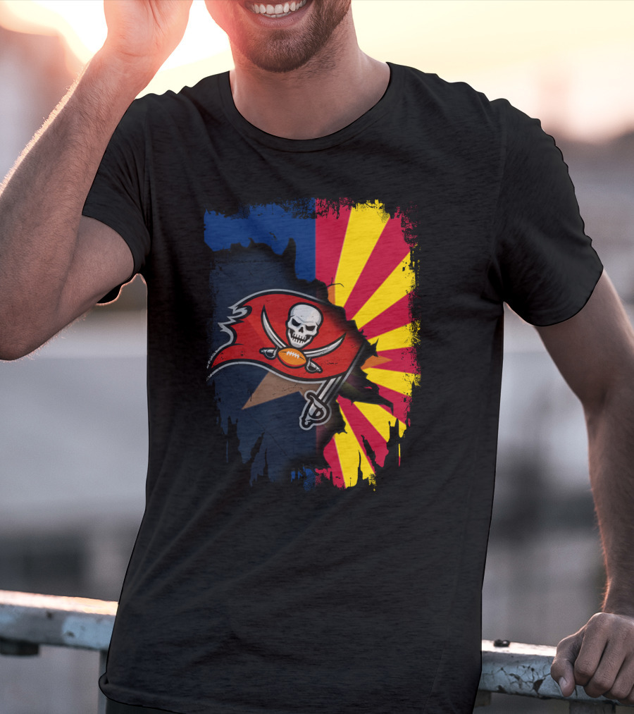 Arizona State Flag And Buccaneers Logo Together T-Shirt