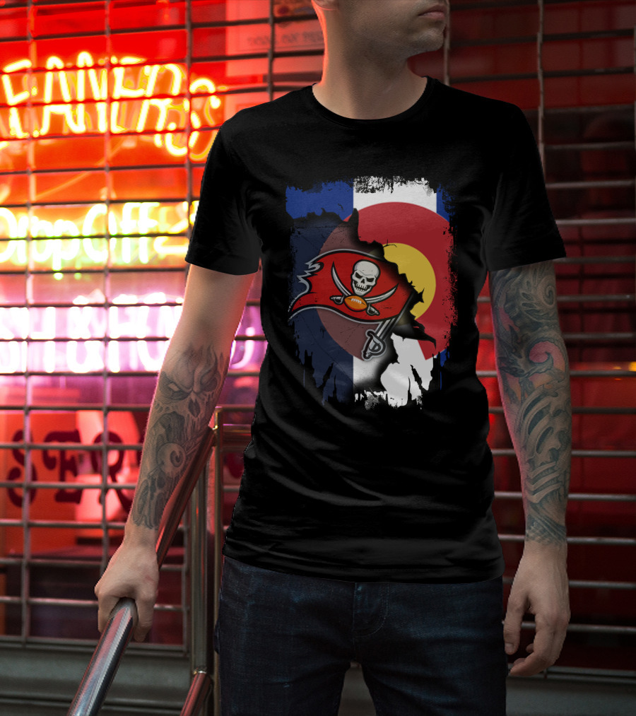 Colorado Flag With Buccaneers Logo Integration T-Shirt