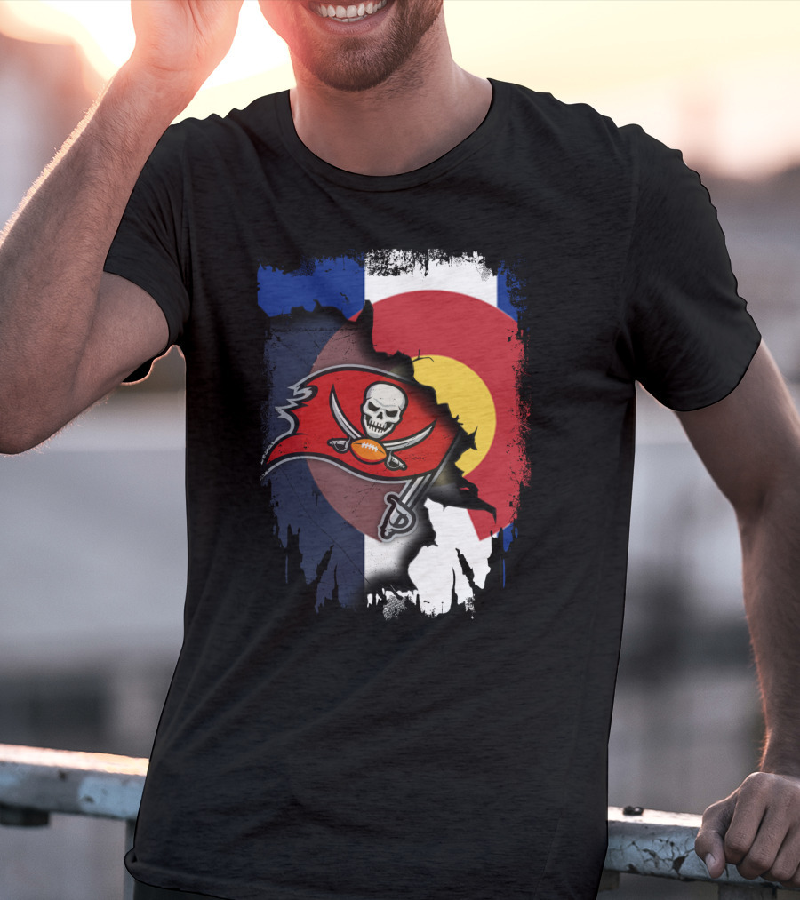 Colorado Flag With Buccaneers Logo Integration T-Shirt