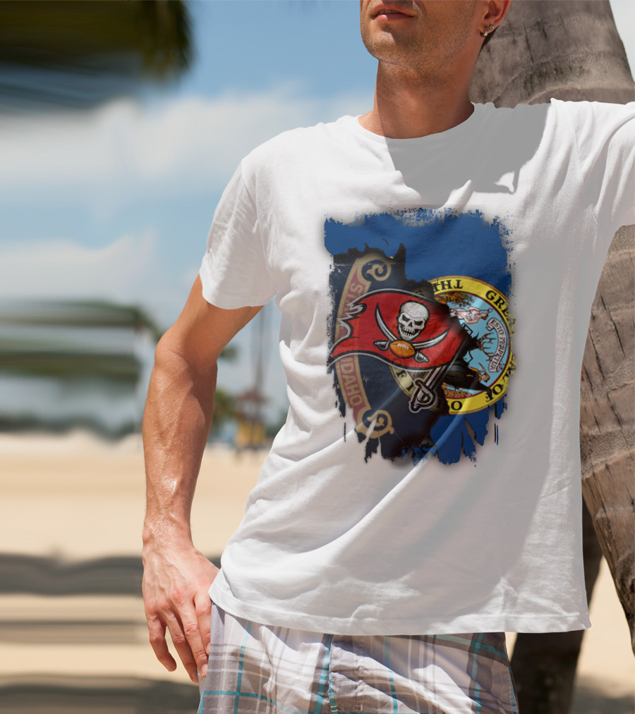 Idaho State Meets Buccaneers Flag Fusion T-Shirt