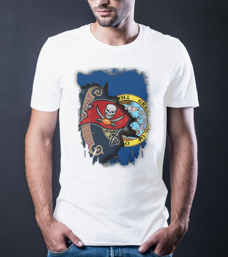 Idaho State Meets Buccaneers Flag Fusion T-Shirt
