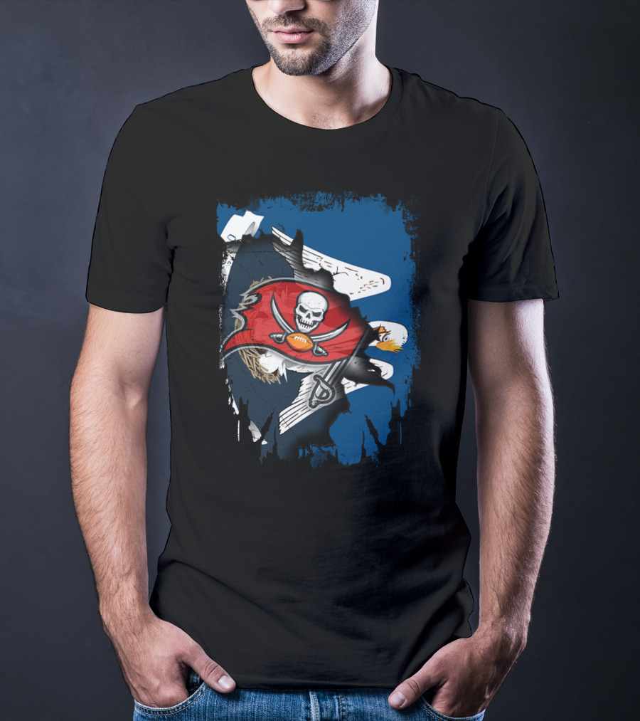 Together Louisiana With Buccaneers Eagle Football Fusion T-Shirt