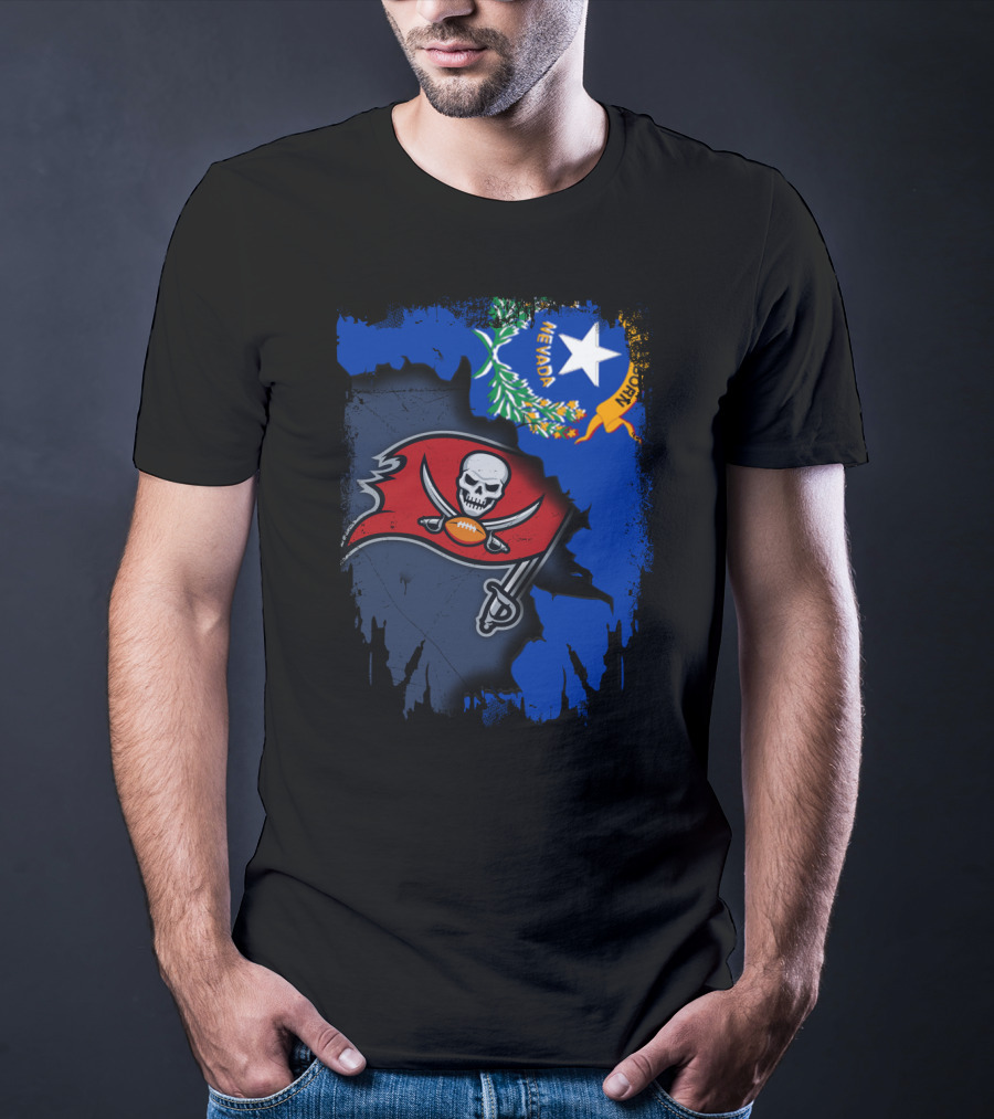 Nevada State With Buccaneers Football Flag Integration T-Shirt