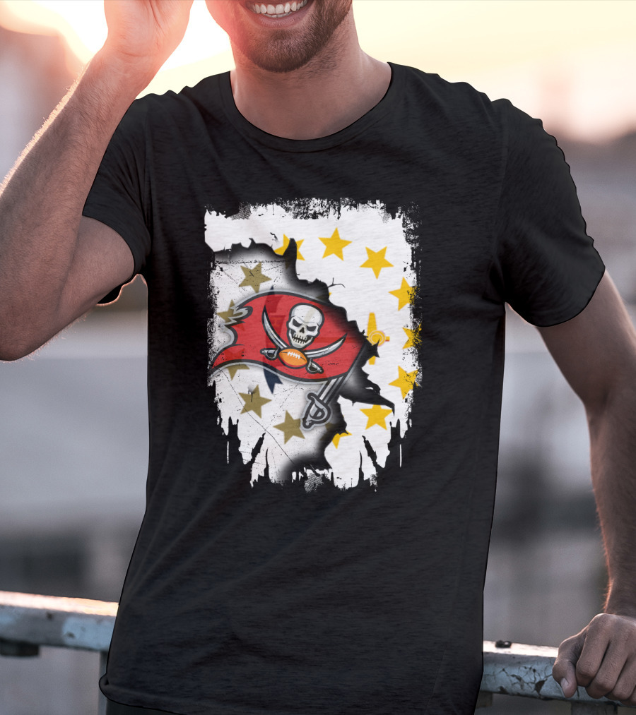 Together Rhode Island With Buccaneers Flag And Stars T-Shirt