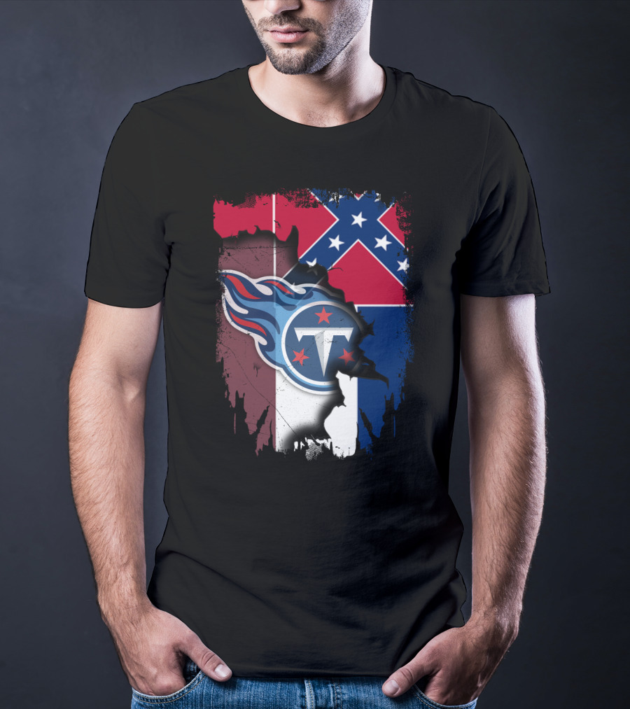 Mississippi State Pride With Titans NFL Team T-Shirt