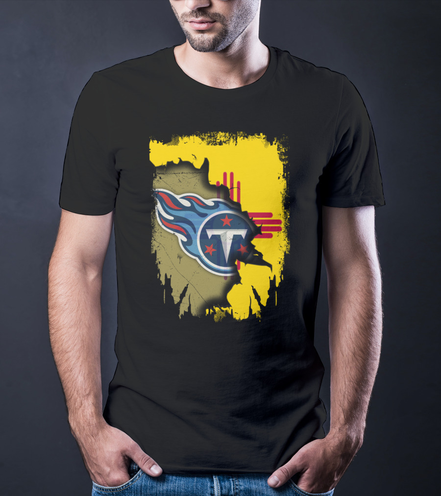 Together New Mexico Titans Flame Logo Zia Symbol Background T-Shirt