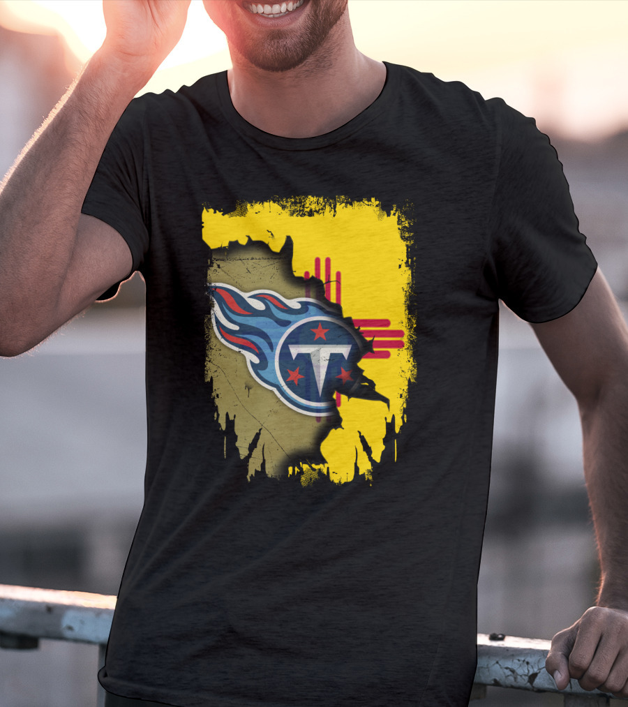 Together New Mexico Titans Flame Logo Zia Symbol Background T-Shirt