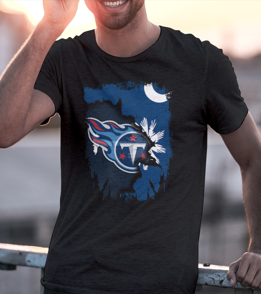 Together South Carolina Titans Moon Palmetto Flag Mashup T-Shirt