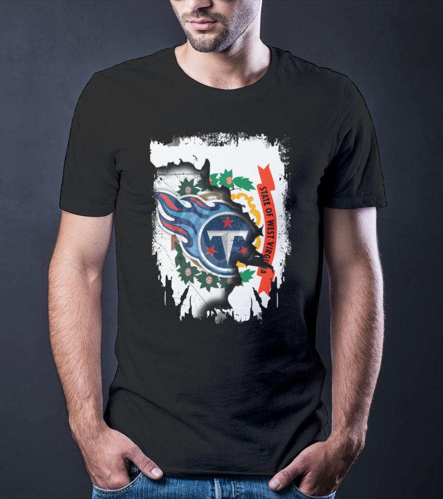 State Of West Virginia With Titans Flame T-Shirt