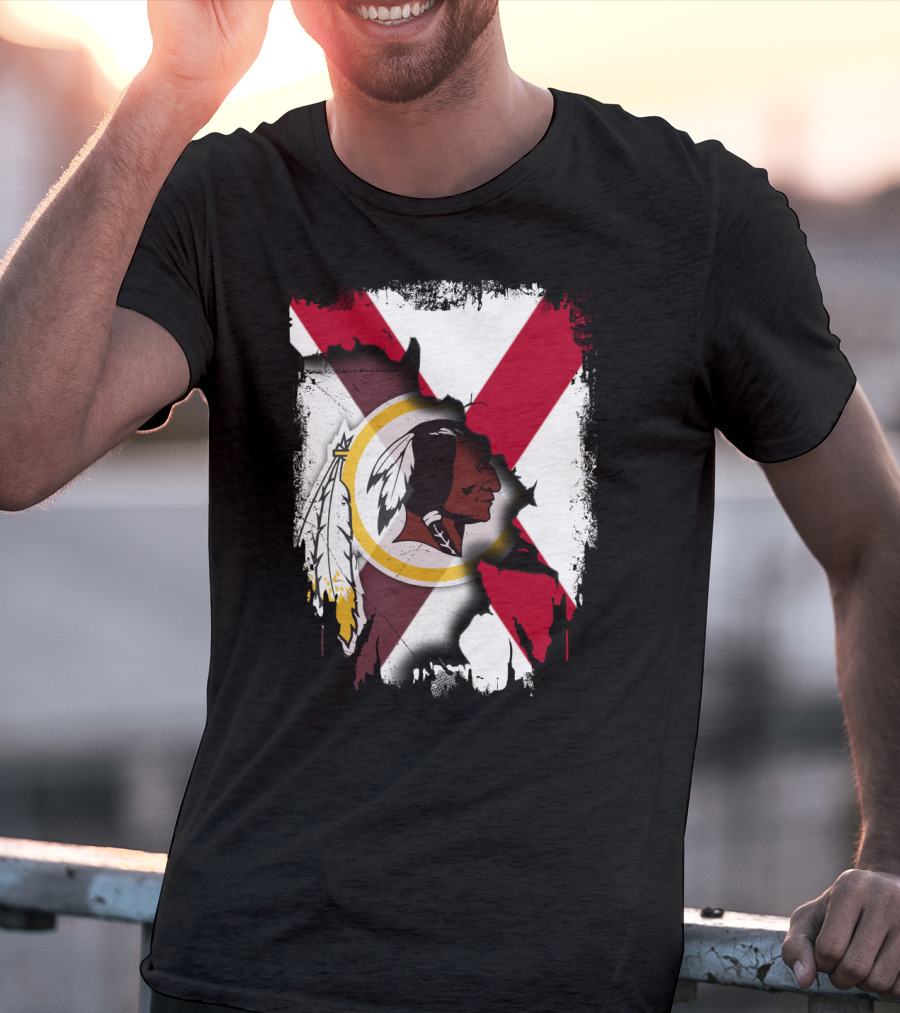 Alabama Flag Overlay With Washington Redskins T-Shirt