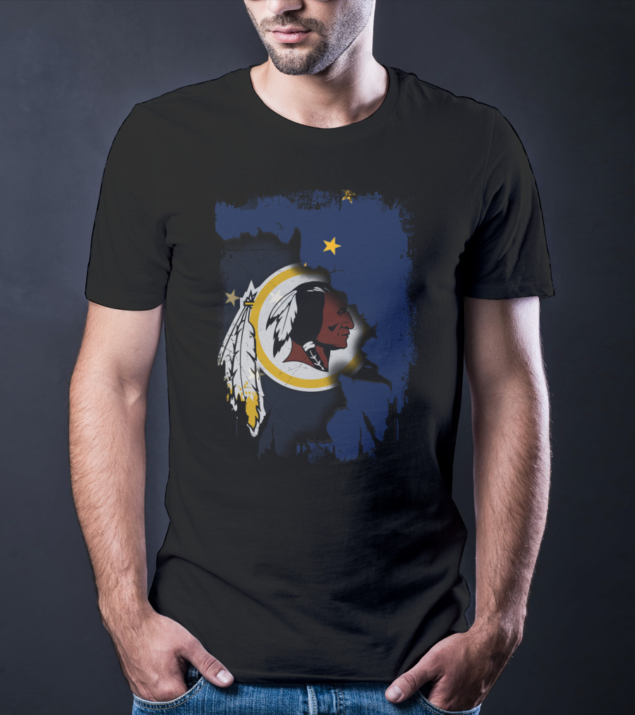Together Alaska Washington Redskins Flag Fusion T-Shirt