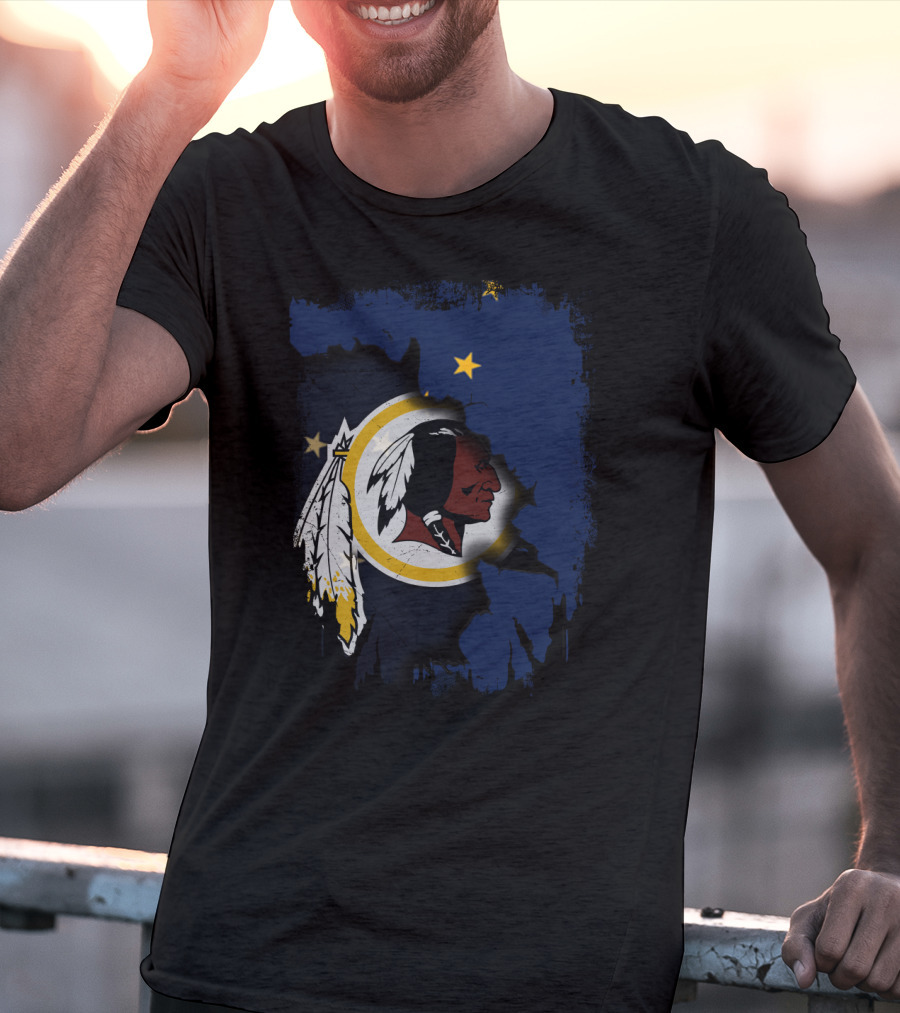 Together Alaska Washington Redskins Flag Fusion T-Shirt