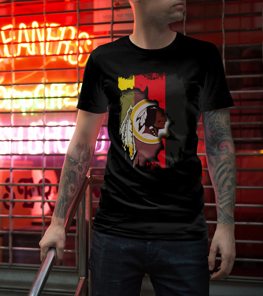 Germany Flag And Washington Football Team Logo Fusion T-Shirt