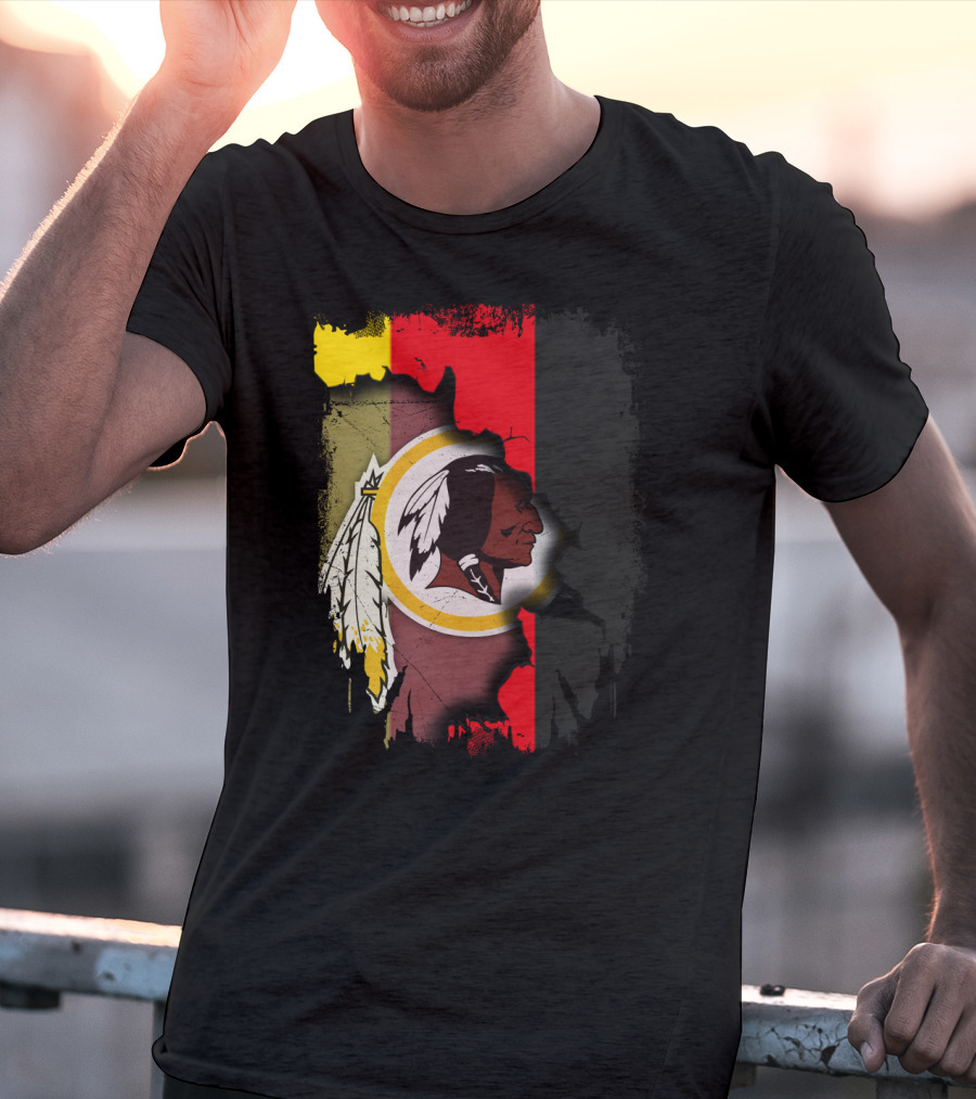 Germany Flag And Washington Football Team Logo Fusion T-Shirt