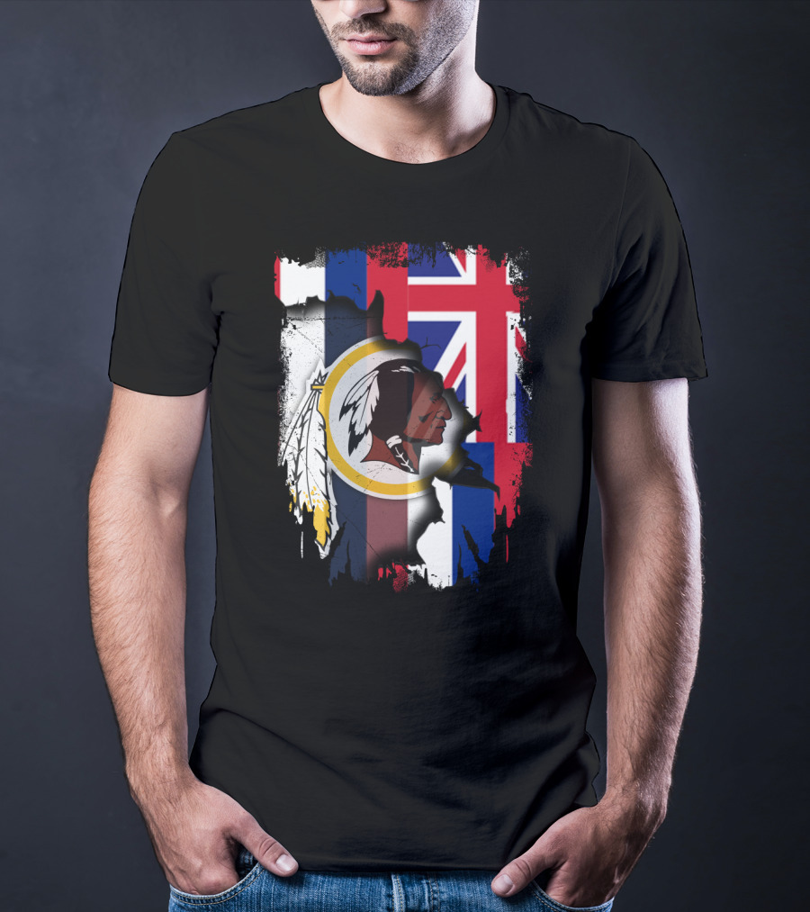 Hawaii Union Jack With Washington Redskins T-Shirt