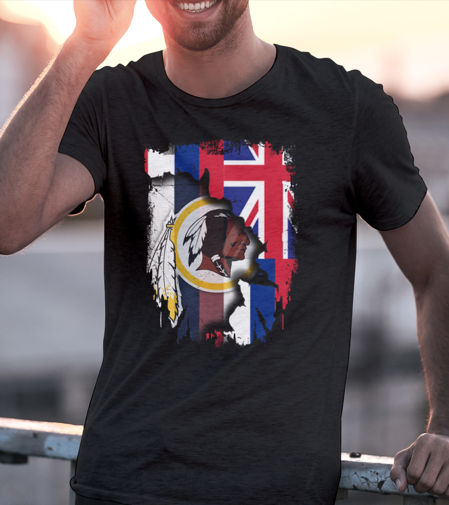 Hawaii Union Jack With Washington Redskins T-Shirt