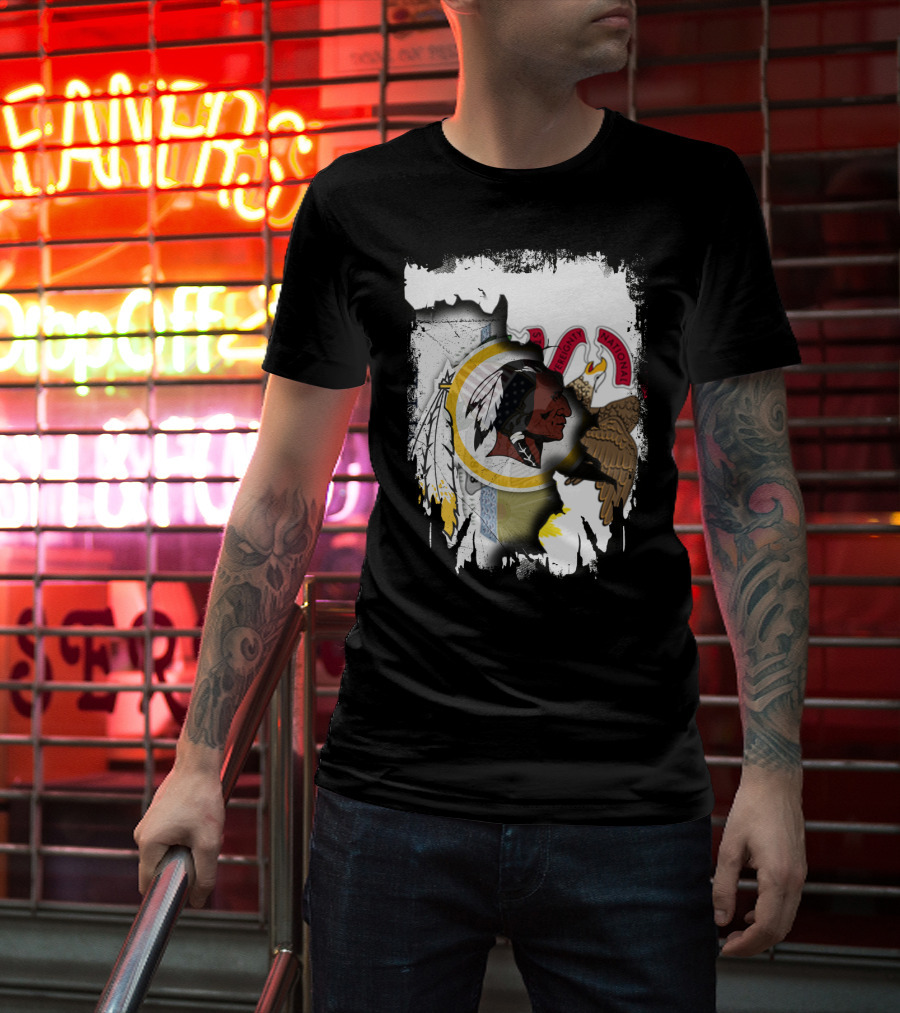 Illinois And Redskins Emblem Together With National And Sovereignty T-Shirt