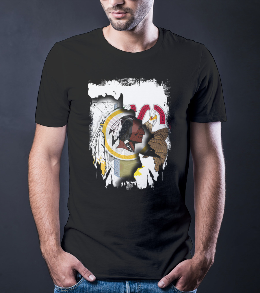 Illinois And Redskins Emblem Together With National And Sovereignty T-Shirt