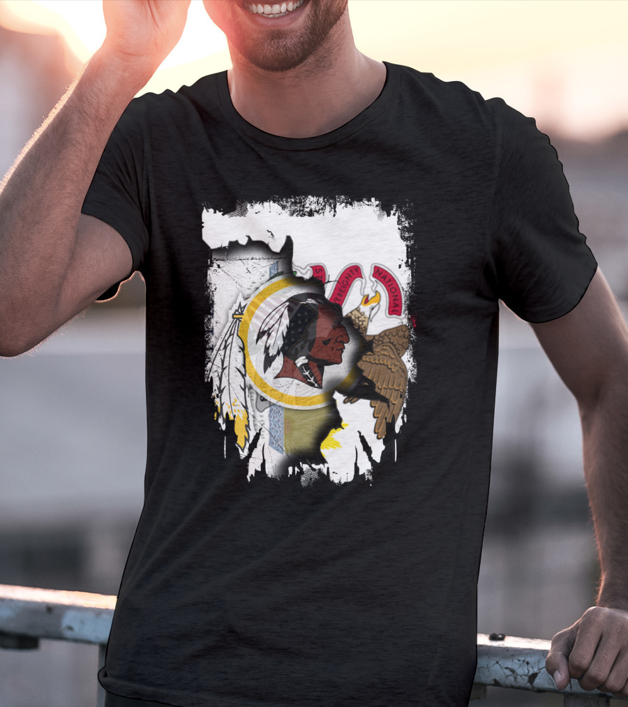 Illinois And Redskins Emblem Together With National And Sovereignty T-Shirt