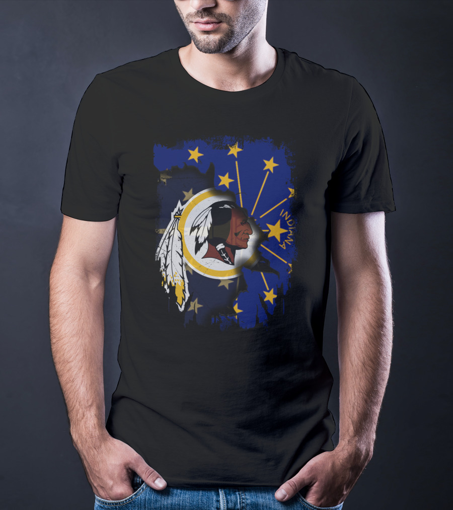 Indiana Stars And Redskins Logo Fusion T-Shirt