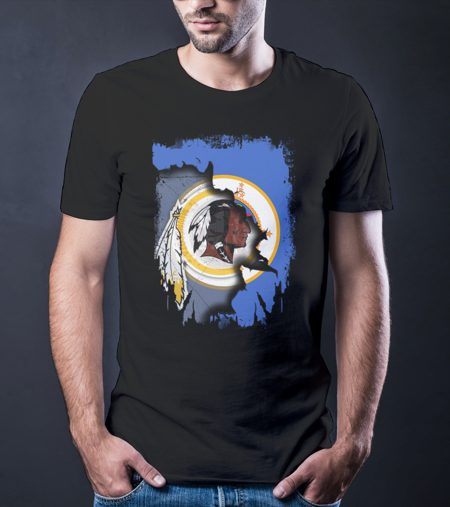 Together Minnesota With Redskins Vintage Logo And State Silhouette T-Shirt