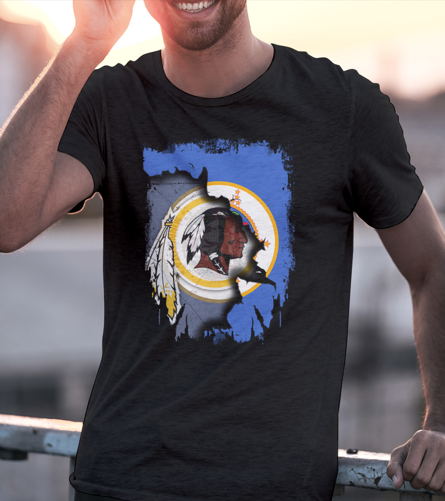 Together Minnesota With Redskins Vintage Logo And State Silhouette T-Shirt