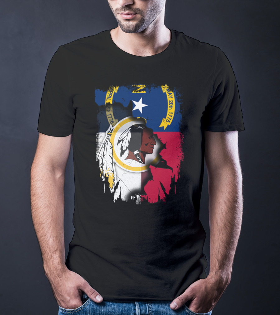 North Carolina State Flag Combined With Redskins T-Shirt