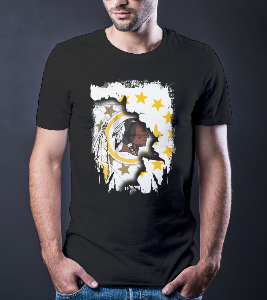 Together Rhode Island Flag With Washington Redskins T-Shirt