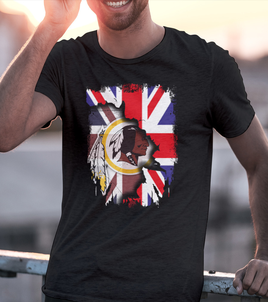 United Kingdom Union Jack With Washington Redskins T-Shirt