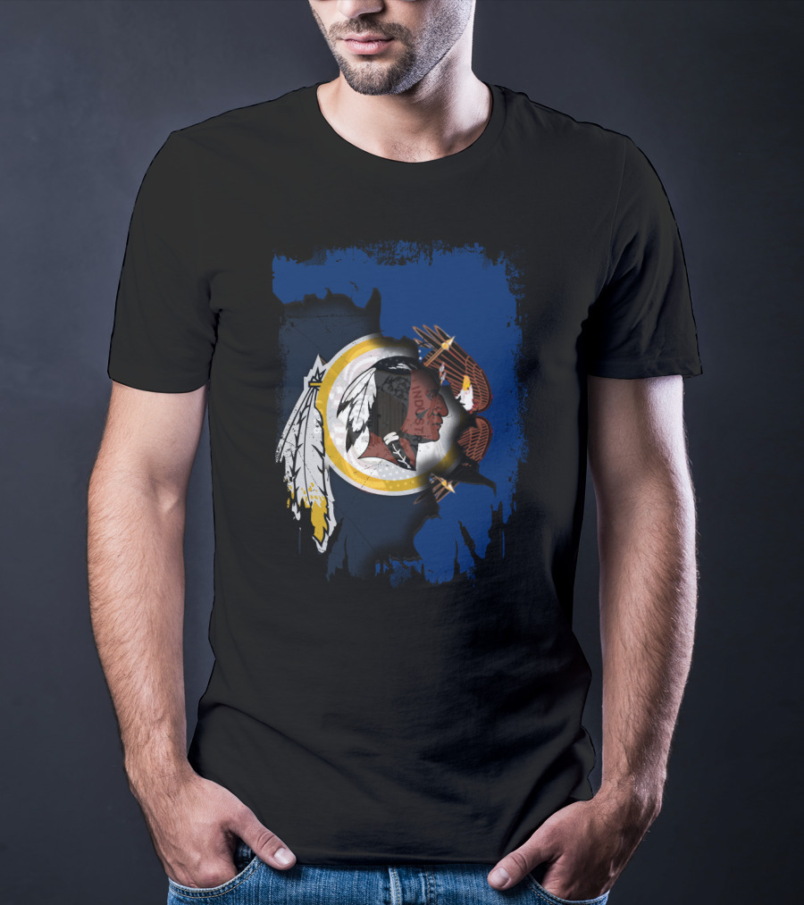 Together Utah Redskins State Pride Symbol With Eagle Feathers T-Shirt