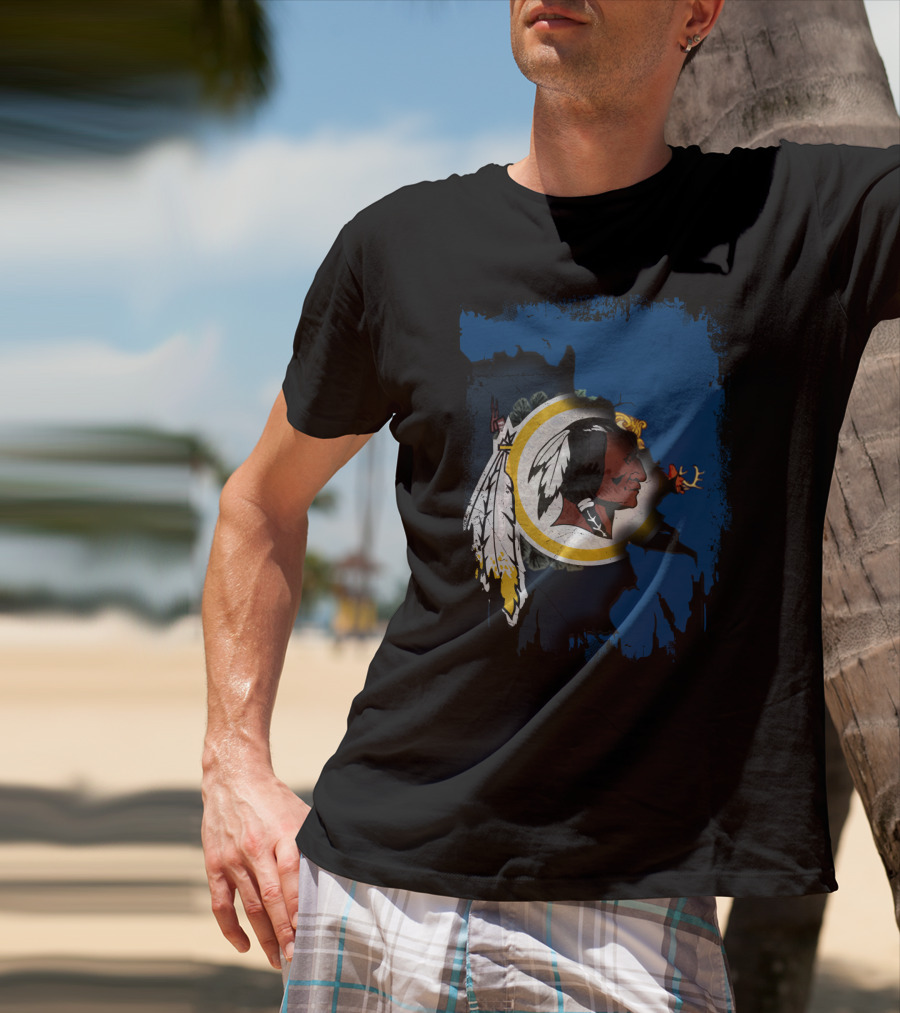 Together Vermont Redskins Map Iconography T-Shirt