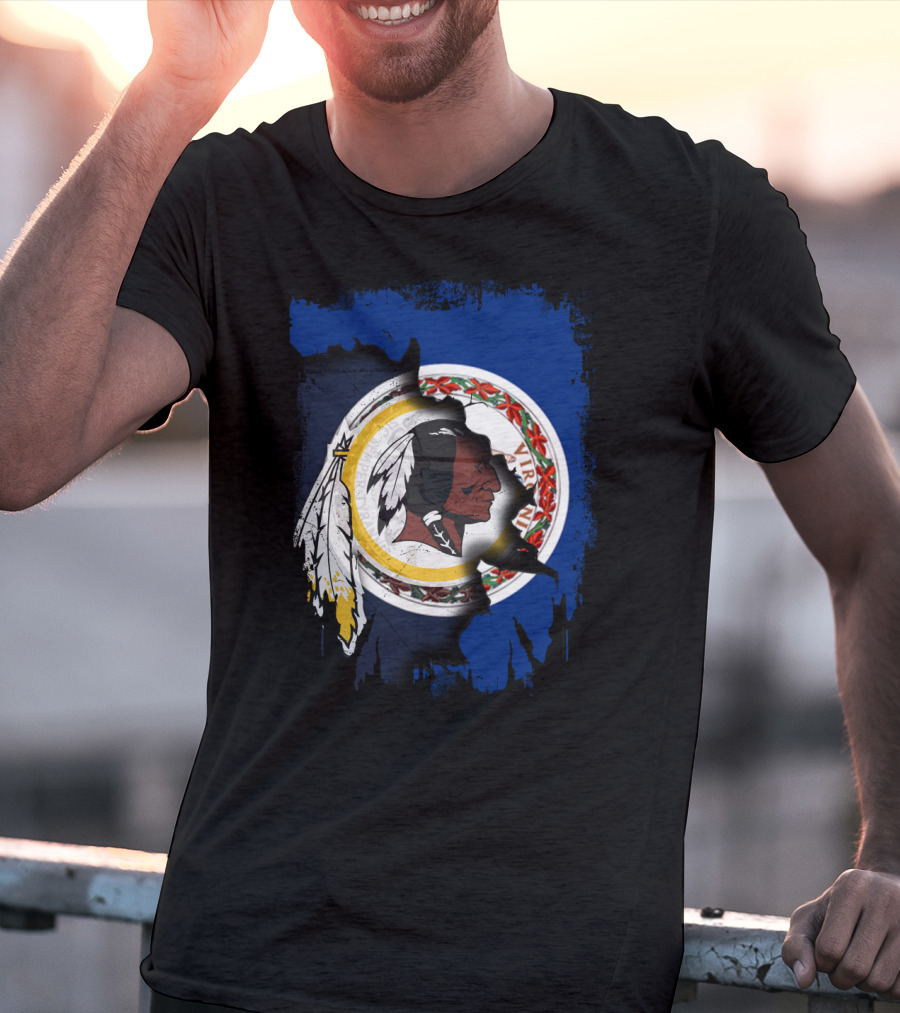 Together Virginia With Redskins Washington Football Team Logo And Virginia State Flag T-Shirt
