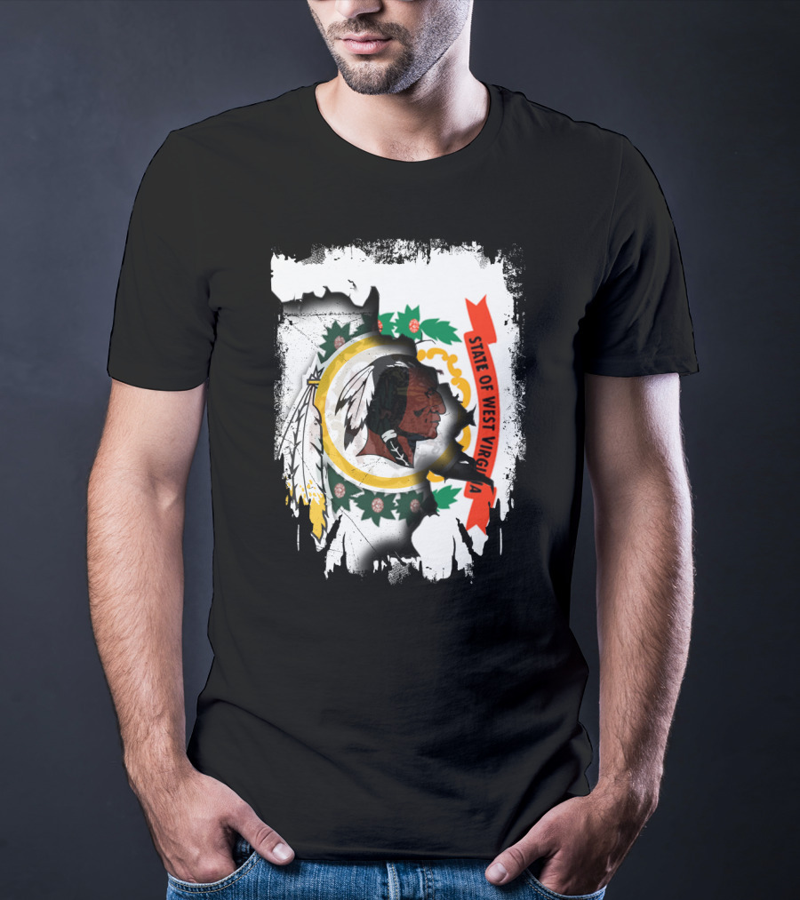 State Of West Virginia Redskins Collaboration T-Shirt