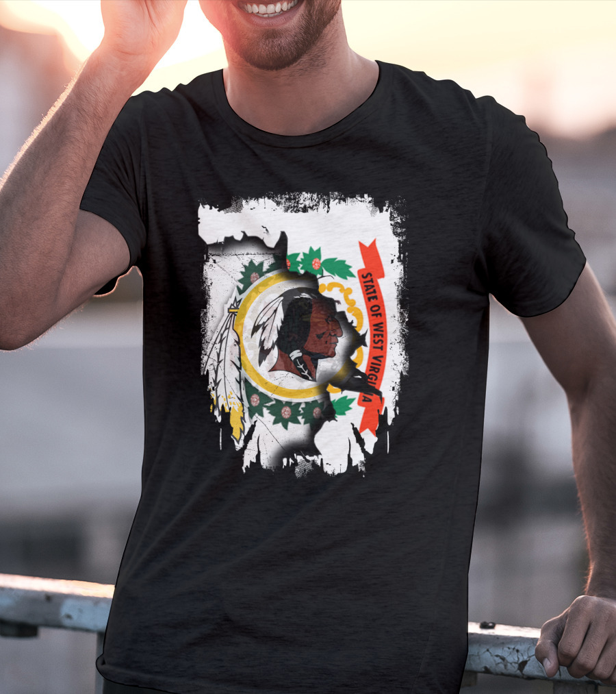 State Of West Virginia Redskins Collaboration T-Shirt
