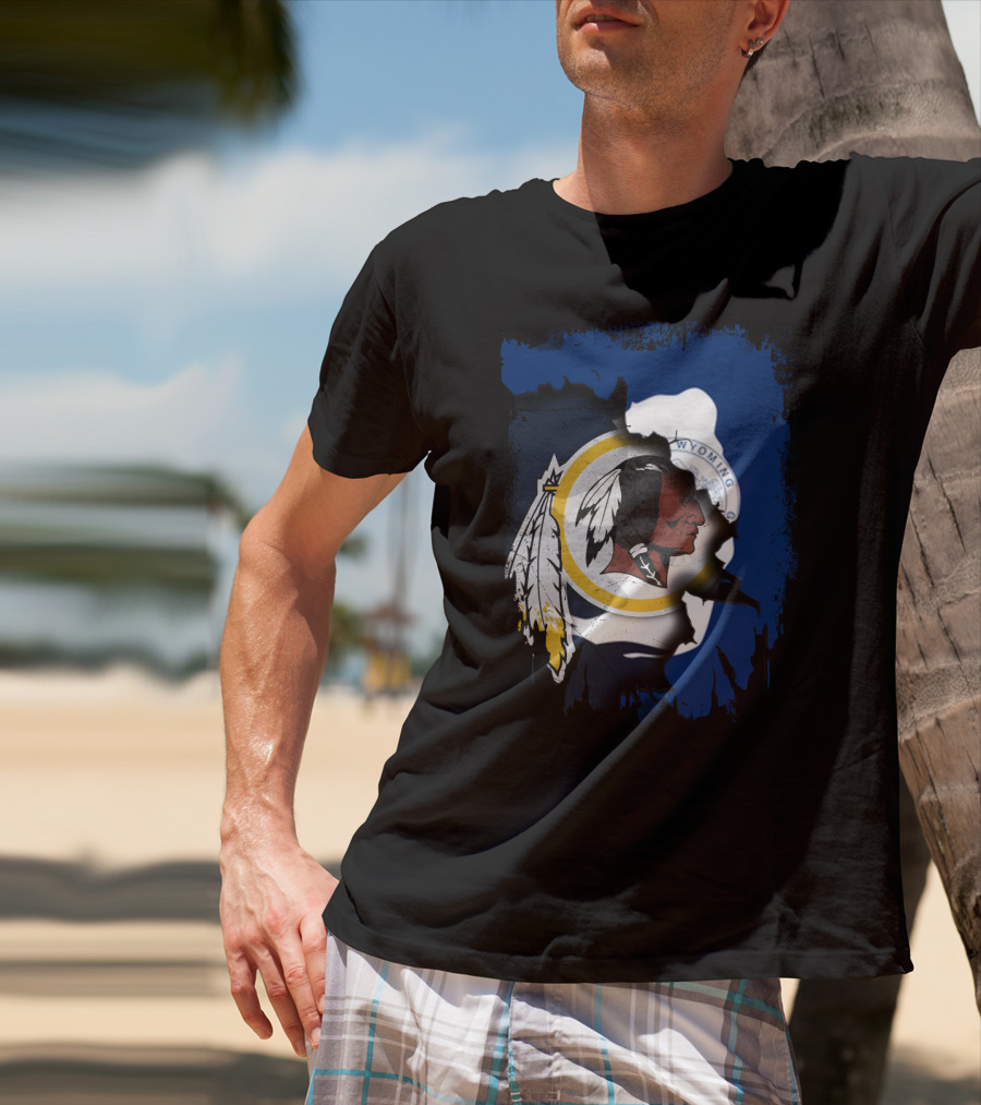 Wyoming State Pride With Redskins T-Shirt