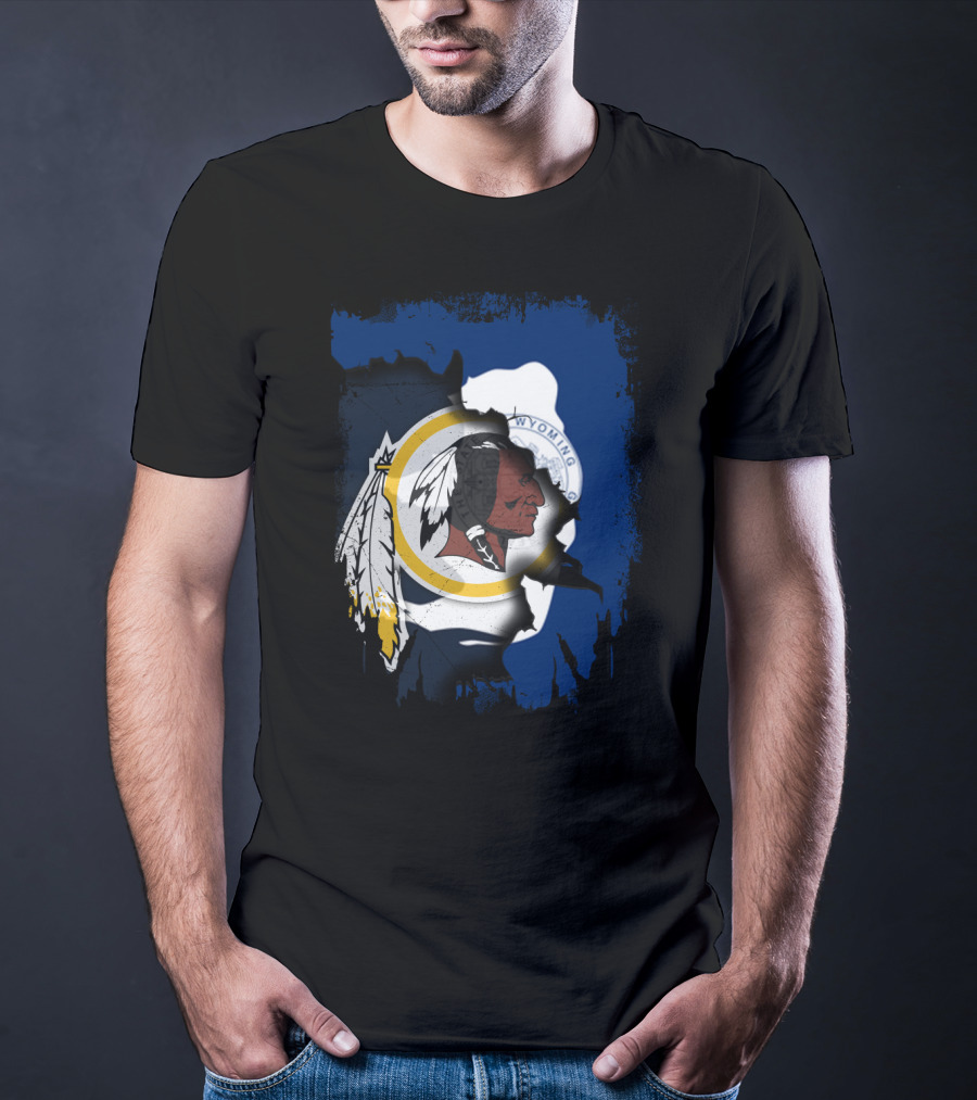 Wyoming State Pride With Redskins T-Shirt
