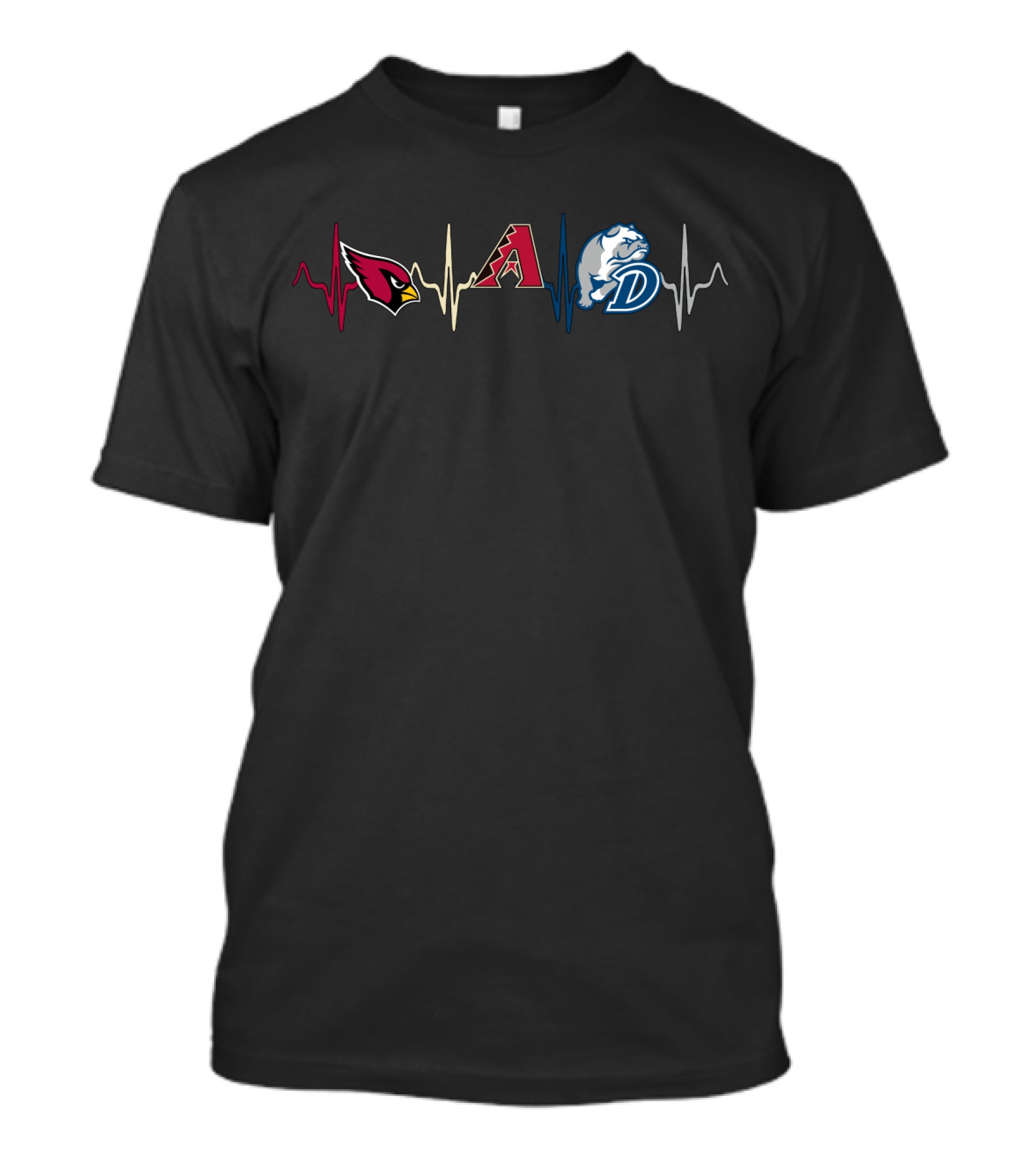 Love Cardinals Diamondbacks Detroit Heartbeat T-Shirt