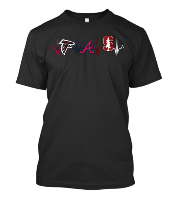 Love Falcons Braves Stanford Heartbeat T-Shirt