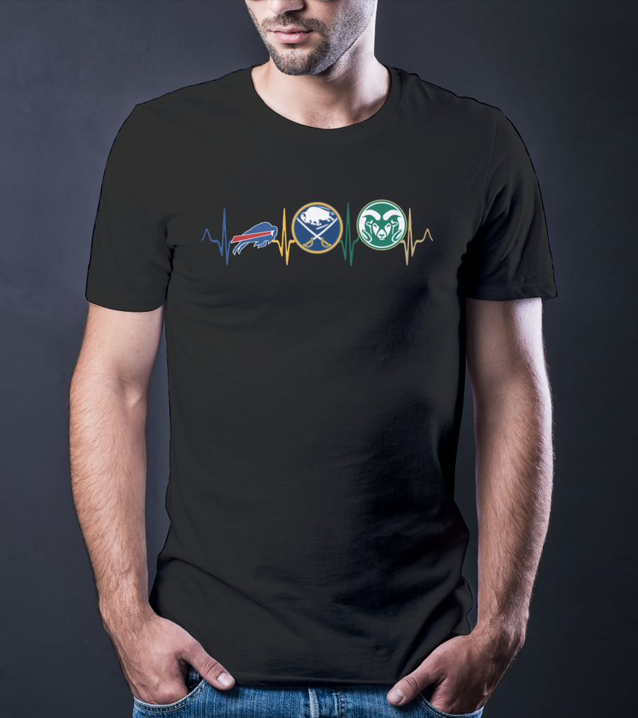 Buffalo Bills Buffalo Sabres Colorado State Rams Heartbeat T-Shirt